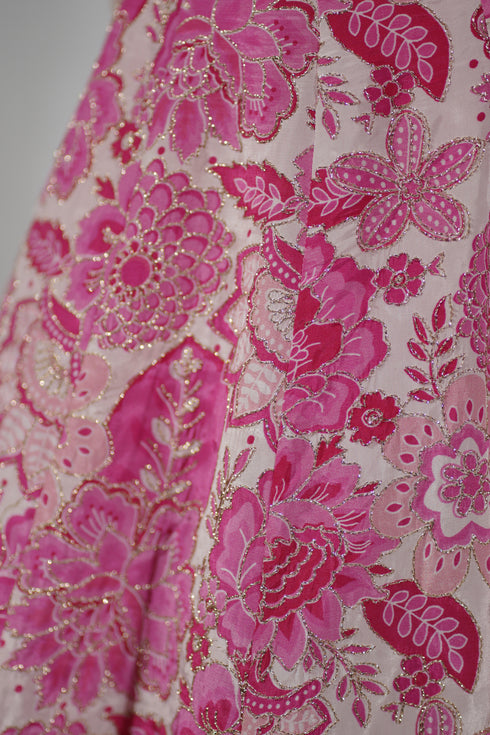 Pink Floral Lehenga
